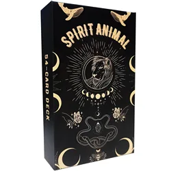 Karty Oracle Spirit Animal 10,3 * 6 cm - 54 kart z wrenaniem na nich dla początkujących Wyroczni Świetny prezent dla przyjaciela lub rodziny 10,3 * 6 c