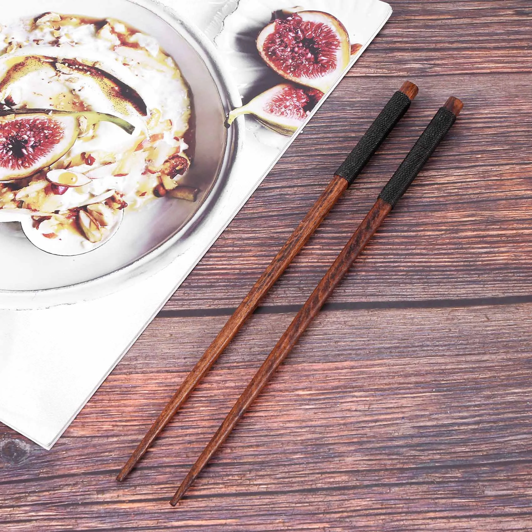 DT19-1 Pairs Japanese Natural Wood Chopsticks Value Pack Cooking Tableware Theaceae Black