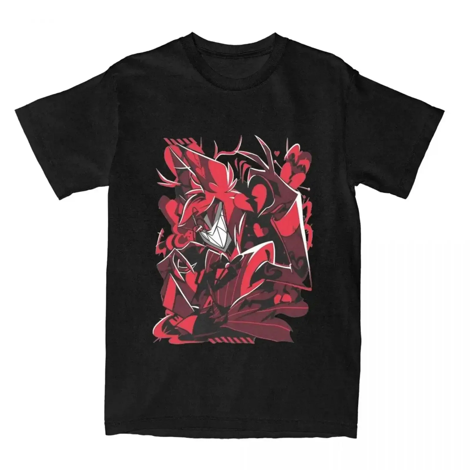 Trend Hazbin Hotels Alastor Anime T Shirt Merch Cotton Crazy shir vintage Washed Top For Everyday Wear fashion Slightly