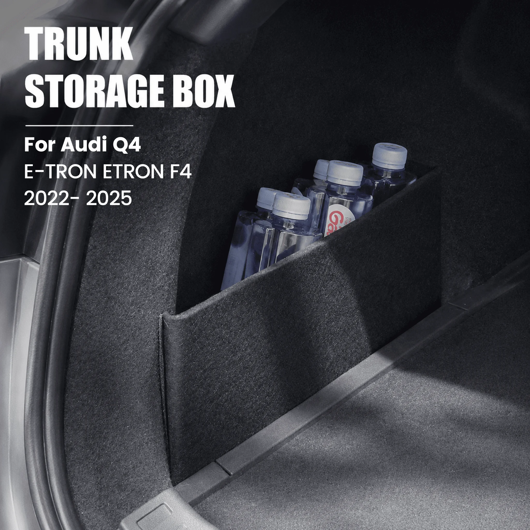 For Audi Q4 E-TRON F4 2022 2023 2024 2025 Trunk Dual Side Storage Partition Board Cargo Partition Box Organizer Car Accessories