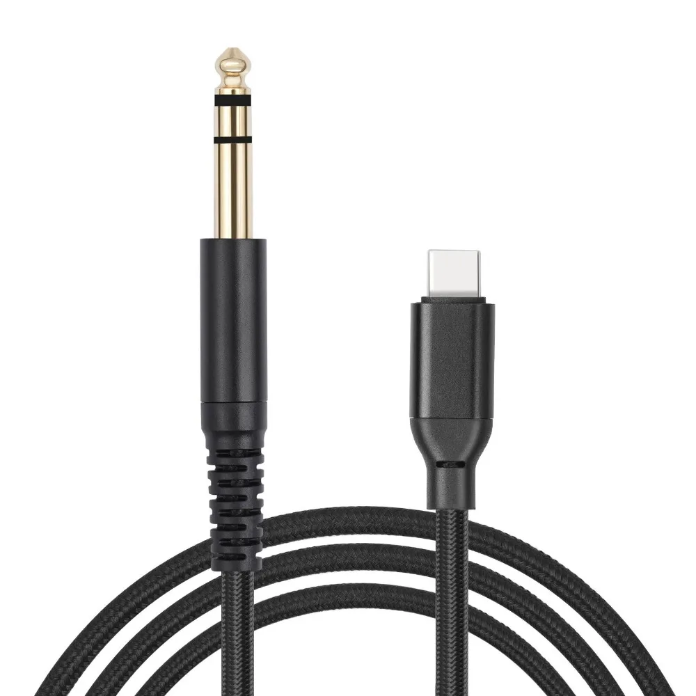 Male to Male USB C to 6.35mm Male Cable Stereo Audio Plug and Play Type C to 1/4 Inch AUX Adapter Cable TRS Audio Cable
