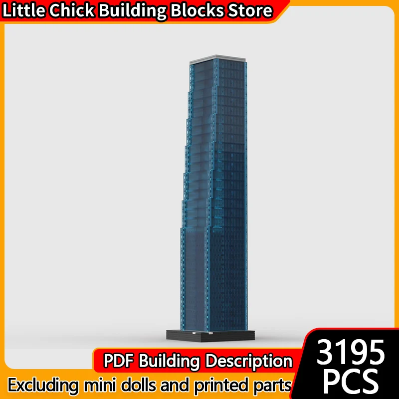 

Модель City Street View MOC, строительные кирпичи, Нью-Йорк, башня в центре города, модульная технология, детские праздничные подарки, сборка игрушек, костюм