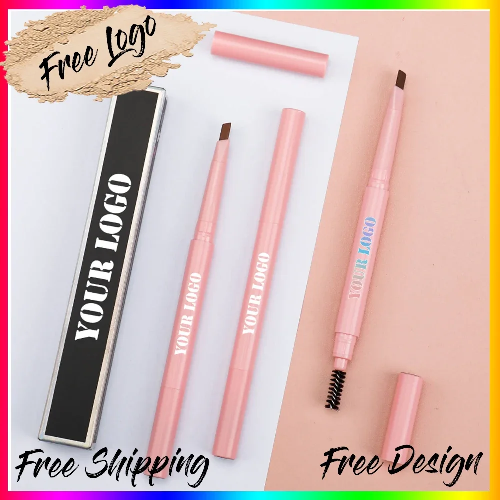 Custom Logo Pink Eyebrow Pencil Private Label Waterproof Long Lasting Vegan Eyebrow Pencil Suppliers