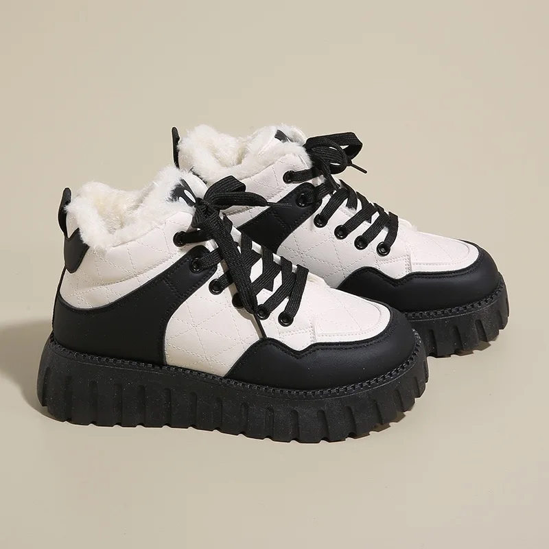 

2025Women's Shoes Fashion High-top Cotton Shoe Plush Warm Casual Shoes Outdoor Non Slip Sneakers for Women Platform Winter Boots