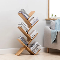 Tree Bookshelf Floor Standing Display Rack Holder Shelves Wooden Romantic Support Bookcase Portable Kitaplik Nordic Furniture