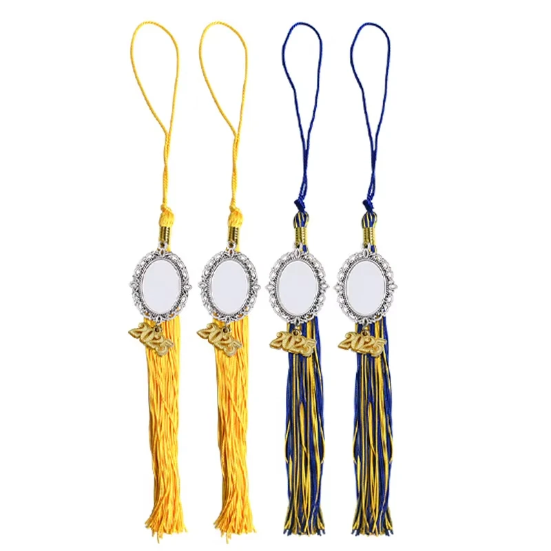 

1pc Sublimation Picture Frame with Tassel 2025 Graduation Scholar Hat Fringed Pendant Heat Transfer DIY Hanging Memorial Photo