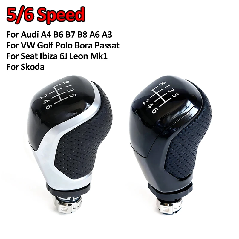 Manopla de Câmbio de 12mm 5 6 Velocidades para VW Golf Polo Bora Passat Ibiza 6J Seat Leon Mk1 Skoda Audi A4 B6 B7 B8 A6 A3
