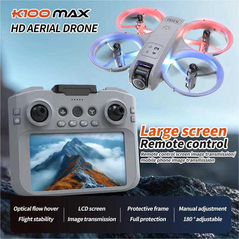 8K HD Camera Real Time Video Transmis Screen Control Obstacle Avoidance Aerial Photography K100 MAX Mini GPS Drone RC Quadcopter