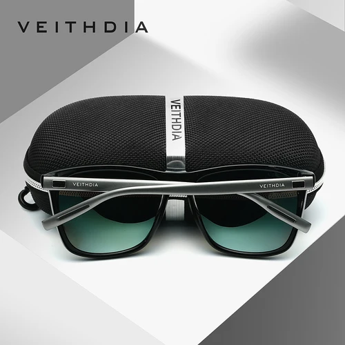 Imagen 2 del producto VEITHDIA gafas de sol piloto hombres marca conducción moda polarizada UV400 lente Unisex Vintage gafas masculinas para mujeres VT6108