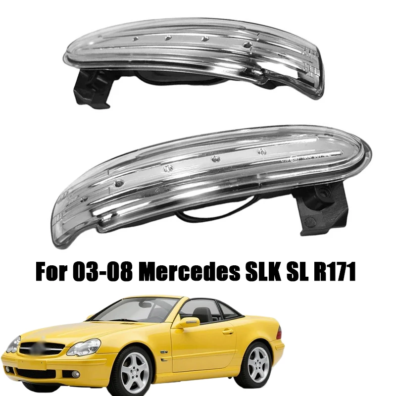 2Pcs For Mercedes Benz SL Class R171 W171 SL R230 W230 280 300 350 500 55 63 65 AMG 2001-2008 Blinker Mirror Turn Light Signal
