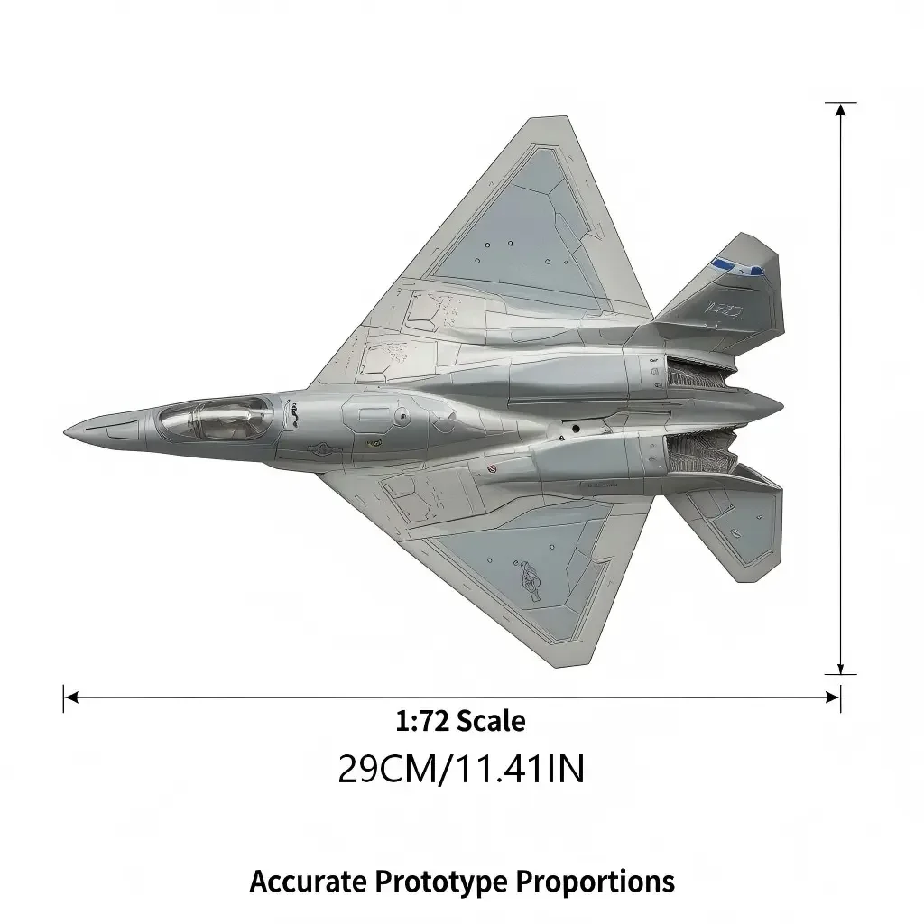 1:72 Scale Yf-23 Aircraft Model with Base Included, Durable Plastic, Adult Collectible, Desk Decor, Office Decoration, Gift for Aviation Enthusiasts