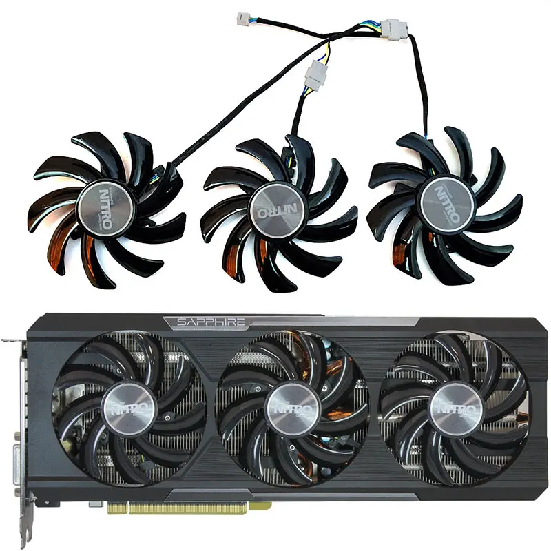 

NEW 1SET 85MM 4PIN FDC10H12S9-C R9 390 GPU Fan，For Sapphire R9 290 390 390X Graphics card cooling fan