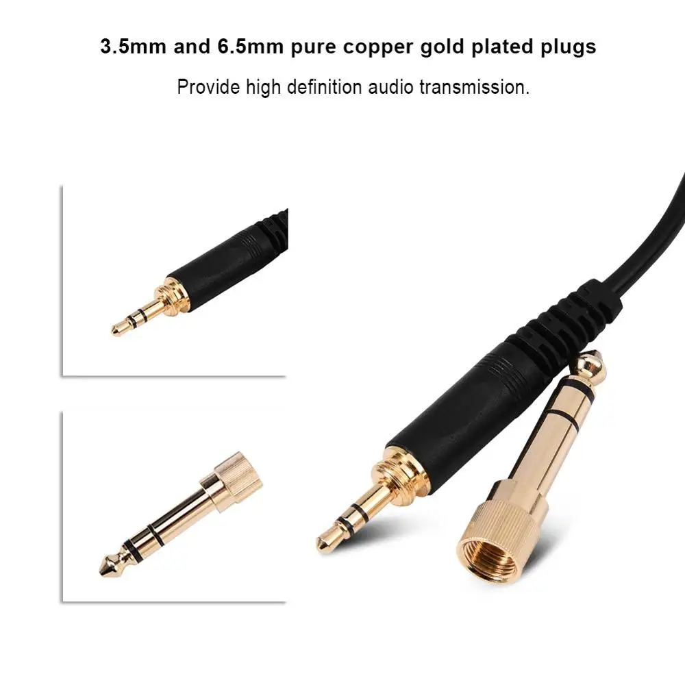 Cable de extensión en espiral con resorte de repuesto de 6,35mm para auriculares Sennheiser HD 250 Linear I II 410 414 420 424 425 SL 430