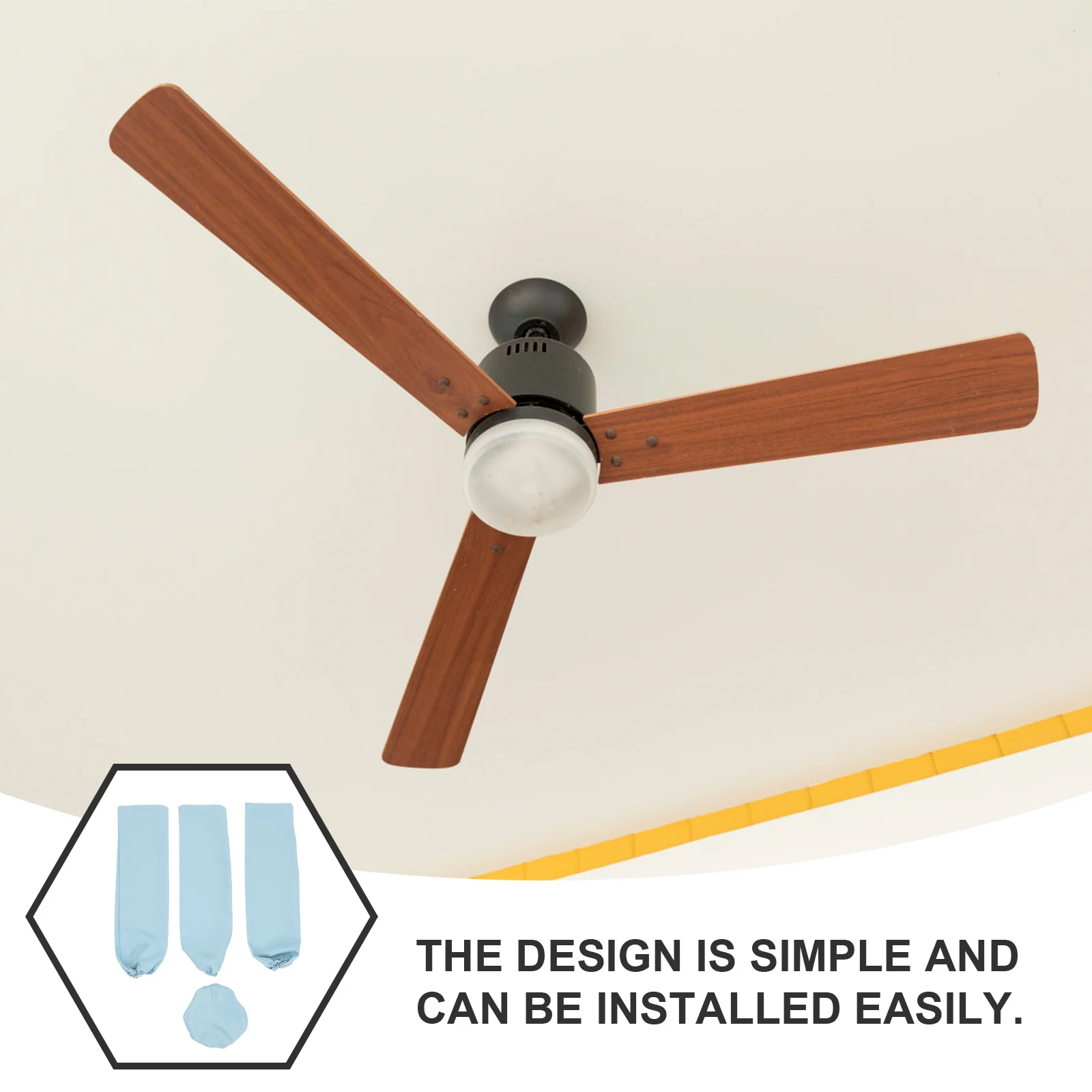 

1Set Ceiling Fan Cover Durable Full Protective Cloth Cover Easy Clean Washable Removable Sleeve for Hanging Fan