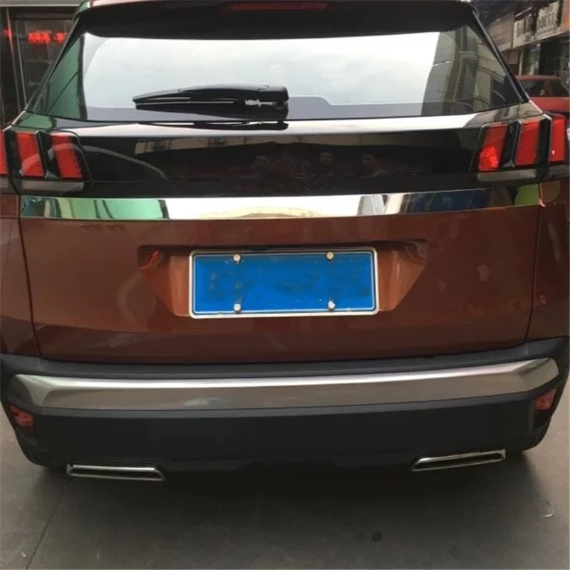 

WELKINRY For Peugeot 3008 P84 2nd Generation 2017-2023 Stainless Steel Car Tail Rear Box Gate Liftback Door Trunk Boot Lid Trim