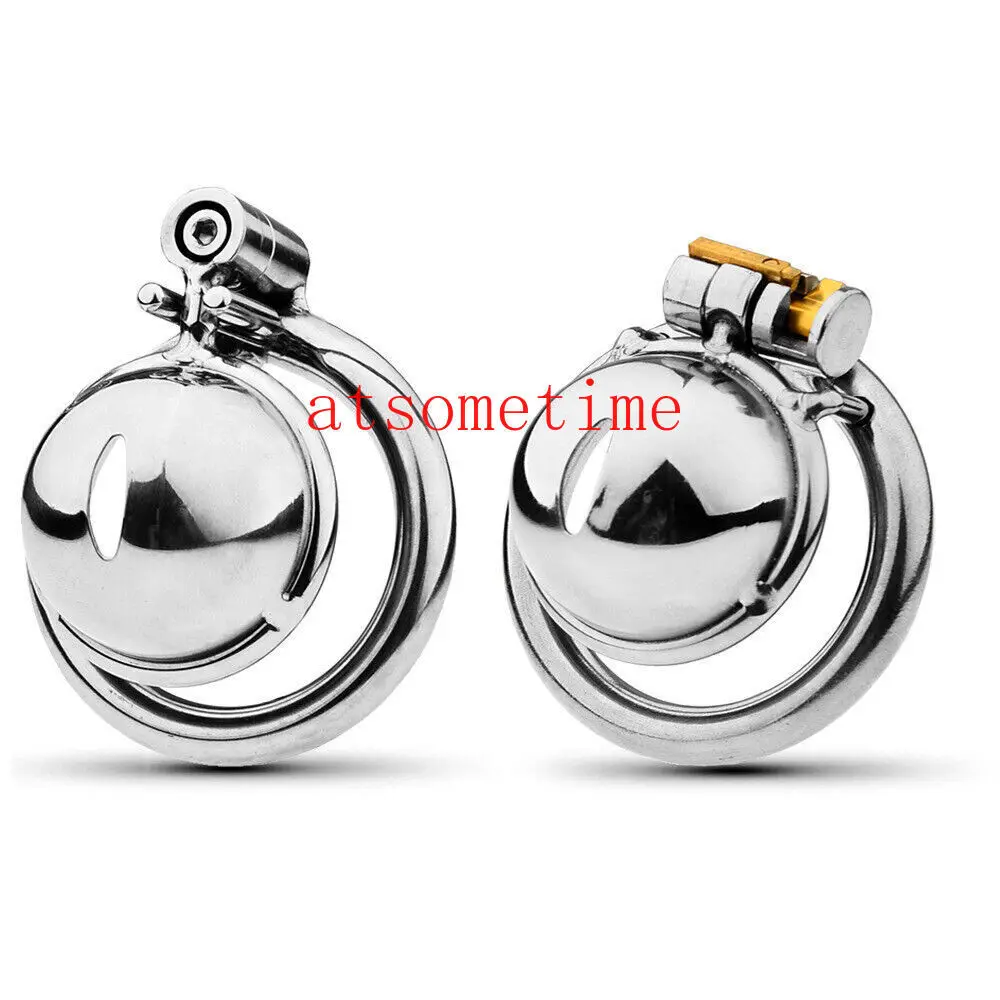 Sissy Small Chastity Cage Male Positive Chastity Cage with Screw Lock Steel Ring Adult Sex Toy