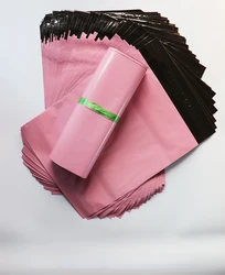 100Pcs Pink Courier Mailer Bags Packaging Poly Package Plastic Self-Adhesive Mailing Express Bags Envelope Postal Pouch Mailing