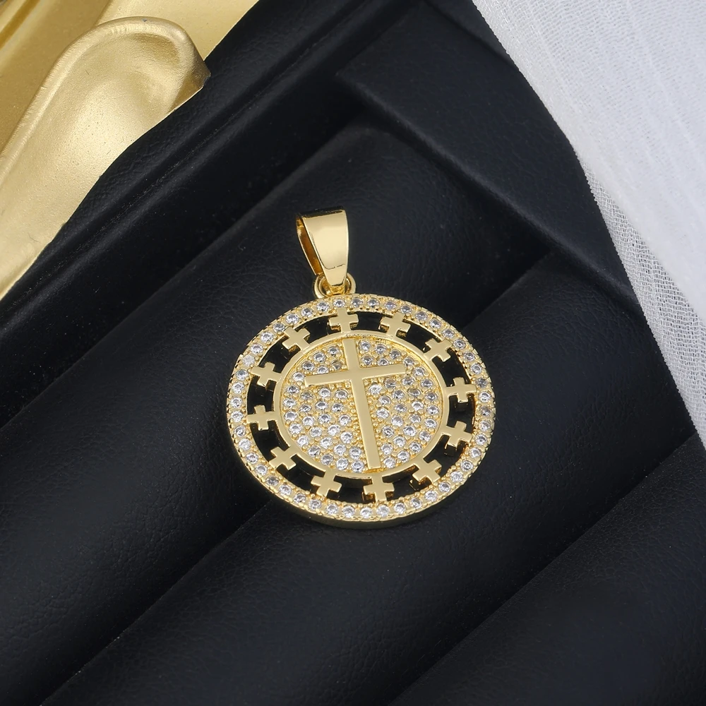 Juya 18 Karat echt vergoldeter religiöser Rosenkranz, christlich-katholisches Kreuz, Anhänger, Schmuckherstellung, Zubehör, Kunsthandwerk, böser Blick, Charms – Detail 19