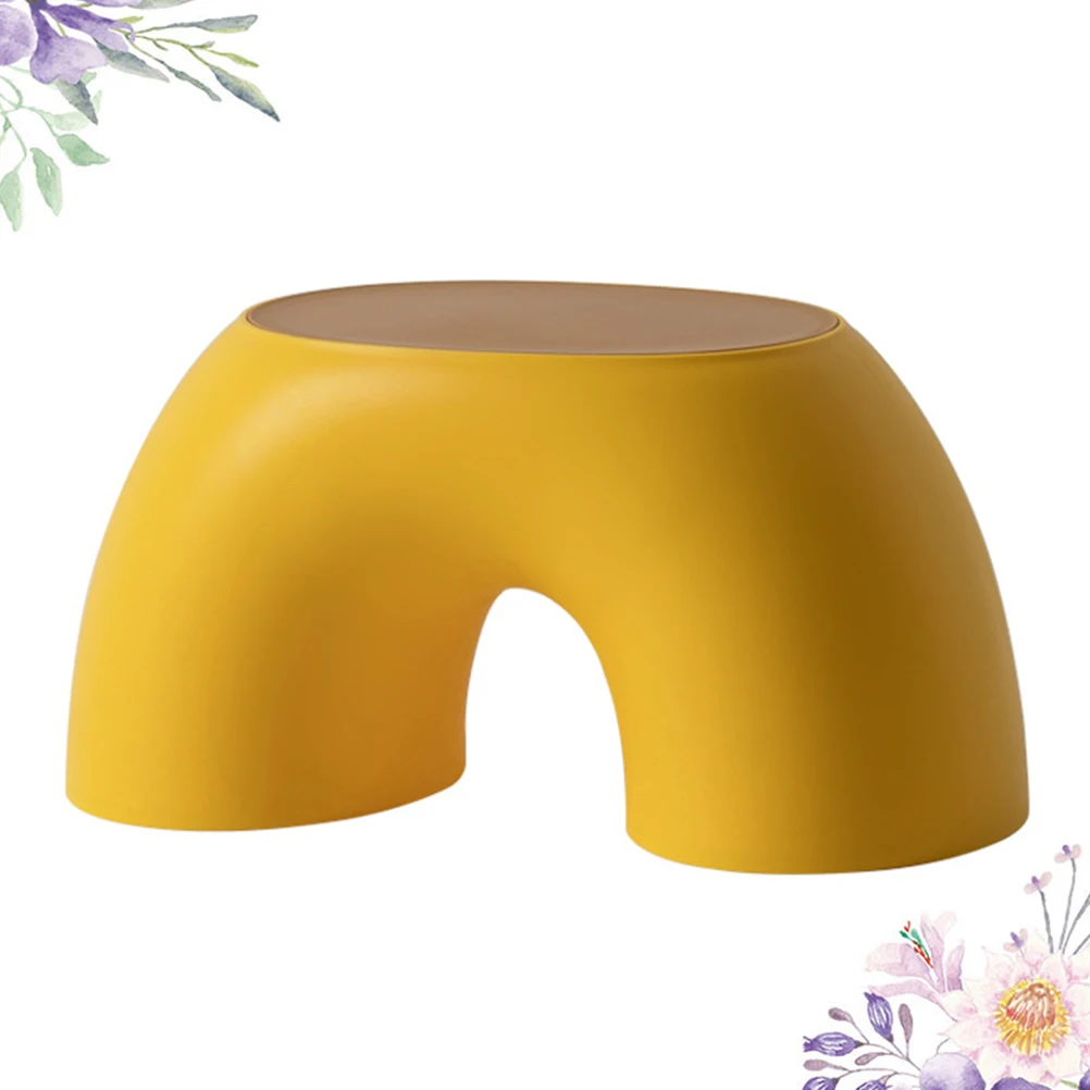 

1Pc Annular Small Stool Simple Anti-slip Low Stool Shoes Wearing Stool Comfortable Stool for Home Office (Yellow)