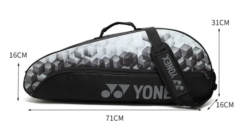 Yonex-Sac de badminton véritable pour hommes et femmes, 3 raquettes, sac à main de sport, plusieurs espaces de rangement, accessoires de sport