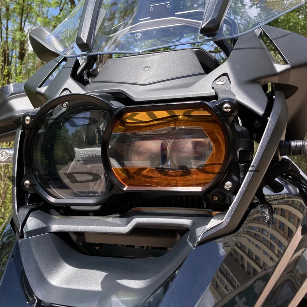For BMW R1200GS R1250GS R 1200 GS R 1250 GS LC ADV 2013-2022 Headlight Guard Protector Clear Orange CNC Aluminum Black Kit Set