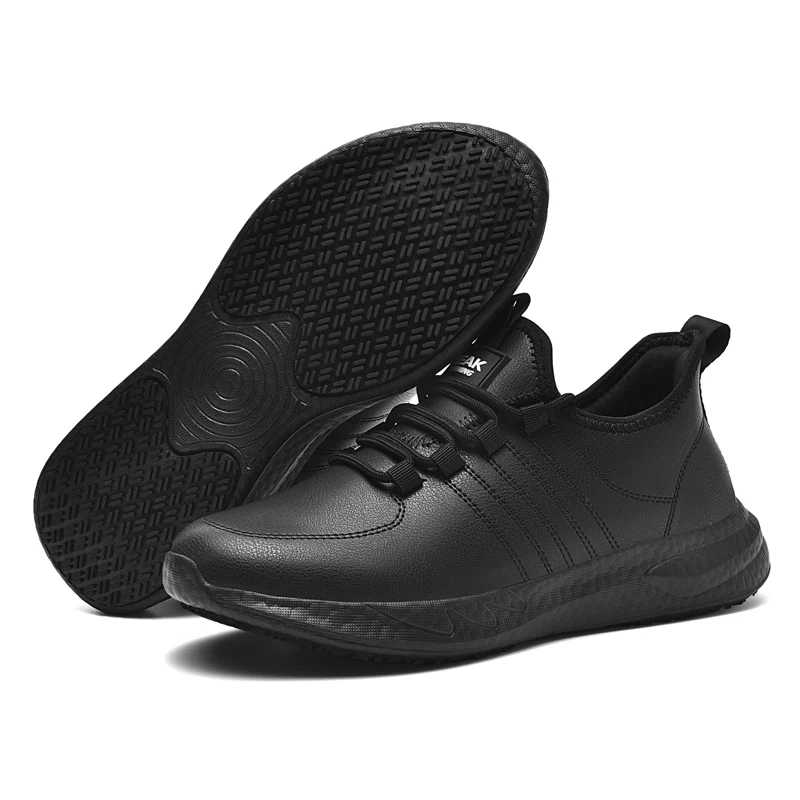 Hotel chef shoes four season new light plus size men\'s kitchen work shoes waterproof non-slip oil-proof chef gareer casual shoes