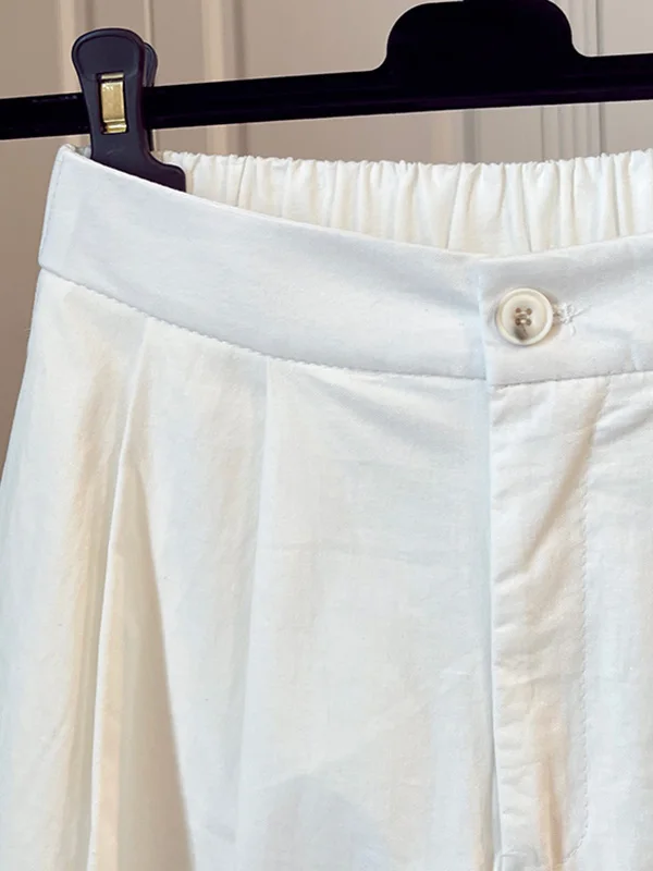 Slim taille haute pantalon à jambes larges été nouveauté mince décontracté ample petite taille chanvre femmes Faion trajet Sle Version coréenne