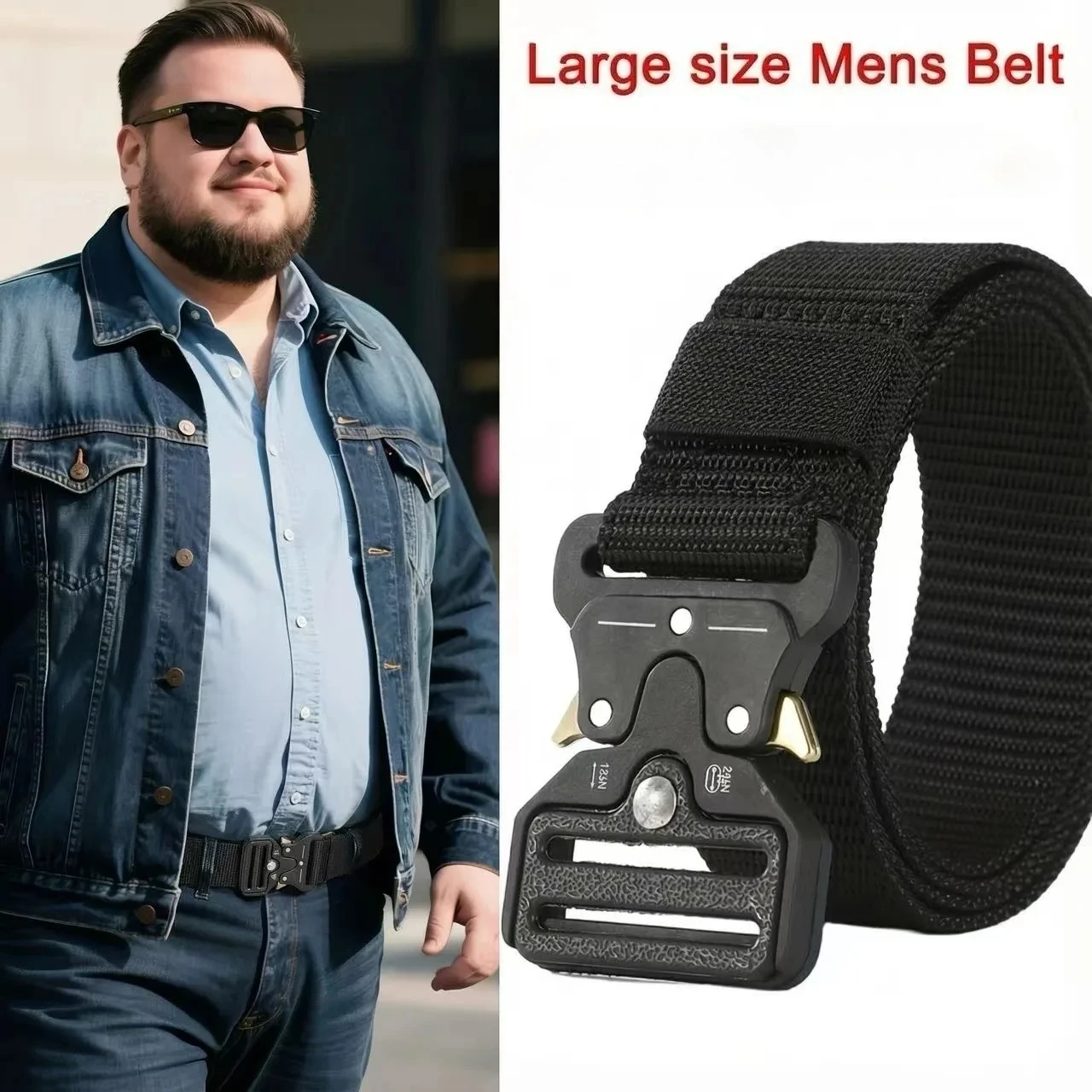 2026 Hottest! Men's Canvas Tactical Multifunctional Belt. Automatic Buckle Design. Available in extra - large sizes (140 - 160cm