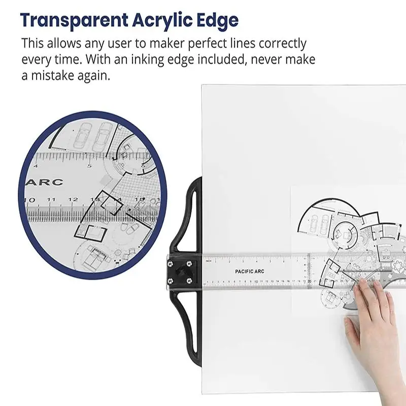 T Square Ruler 45/60/70/80cm Plastic Drafting Ruler Removable T Head Drawing Drafting Tool Design Art Supplies view 5