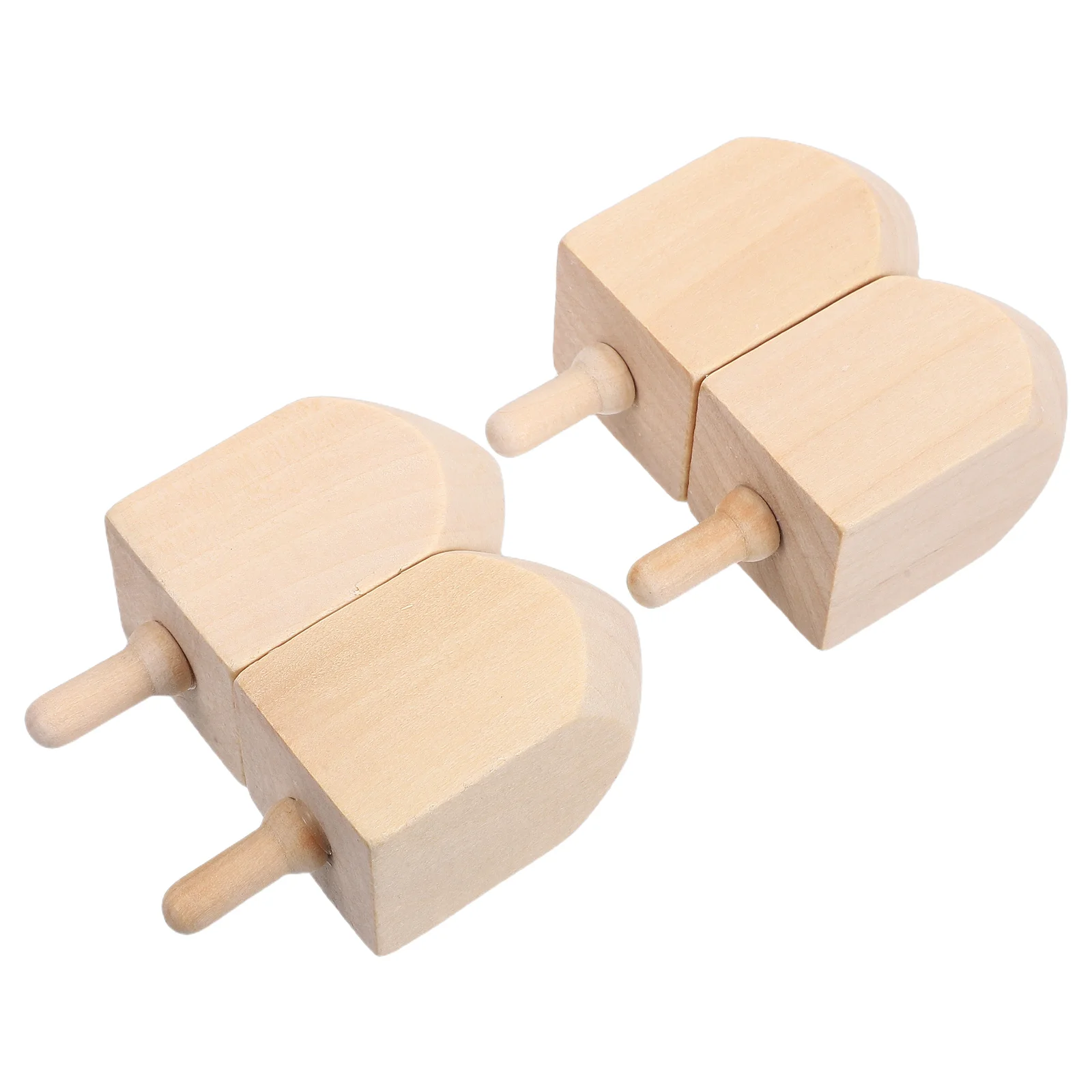 4 Stücke Chanukka Holz Dreidel Unvollendete Kreisel Holz Chanukka Gyro Bastelbedarf Dekoratives Kreiselspiel Familienspaß
