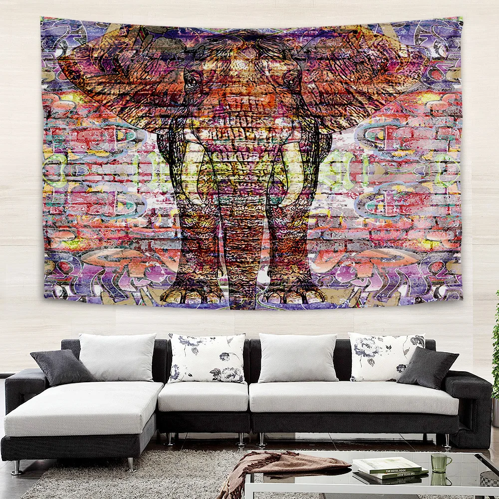 1pc,New Indian Mandala Tapestry Elephant Printed Tapestry Wall Hanging Dustproof Cover Tablecloth