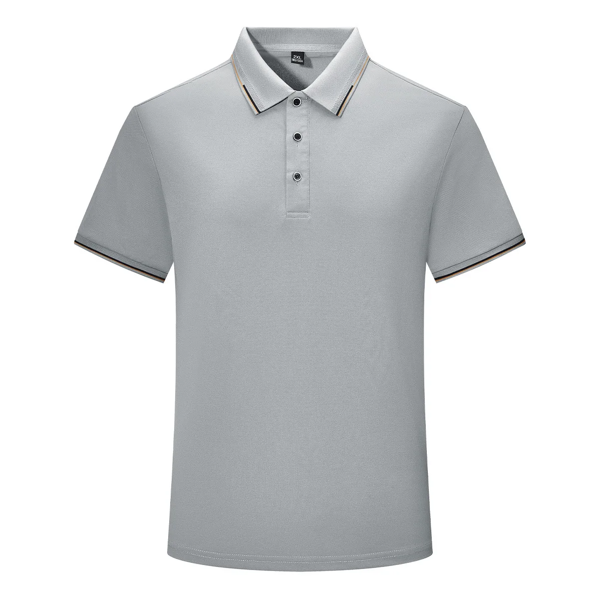 Polo de entrenamiento para hombre, a rayas Camiseta de manga corta con cuello de lujo, tops informales deportivos de retazos a la moda, novedad de verano