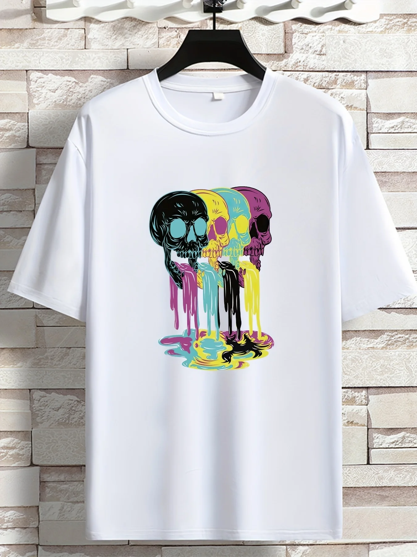 

Мужская повседневная футболка с цифровым принтом, круглый вырез, короткие рукава, уличный хип-хоп стиль, летняя европейская и американская модная тенденция