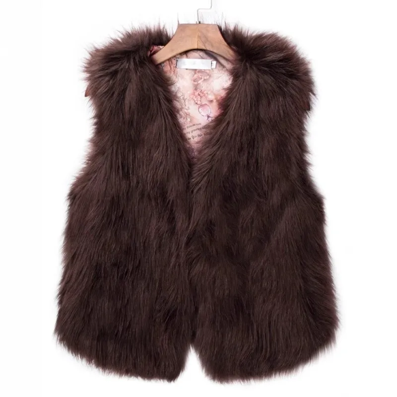 Women's Winter Faux Fox Fur Fur Coat Waistcoat Warm Vest Waistcoat Outerwear Fashionable Comfortable Blue Jackets for Women