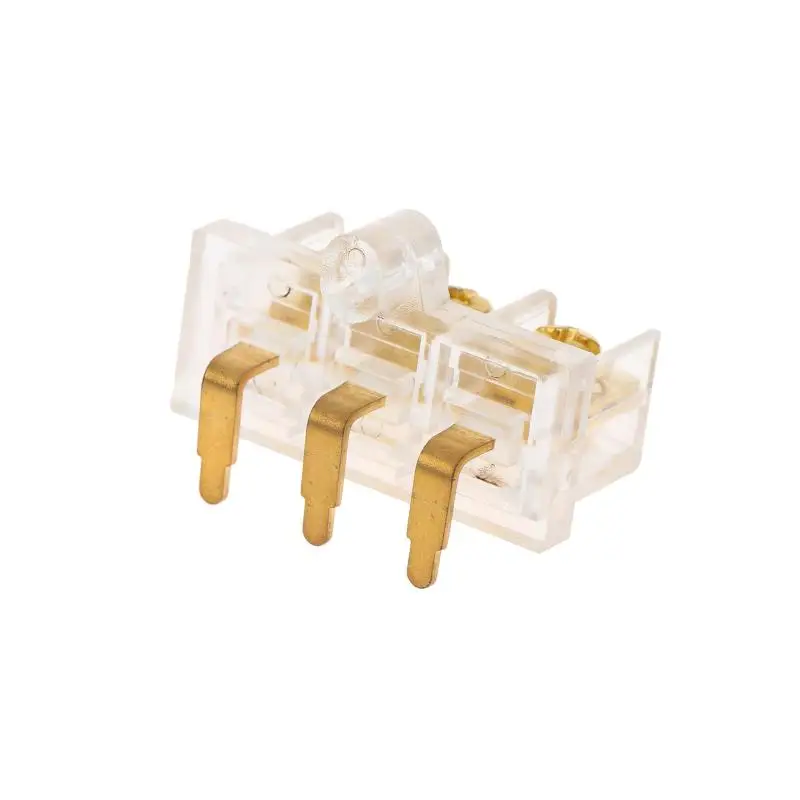 1/3/5PCS 3P Transparent Gold-Plated Terminal Block, 3-Pole Wire Clamp, Terminal Post Sunminds
