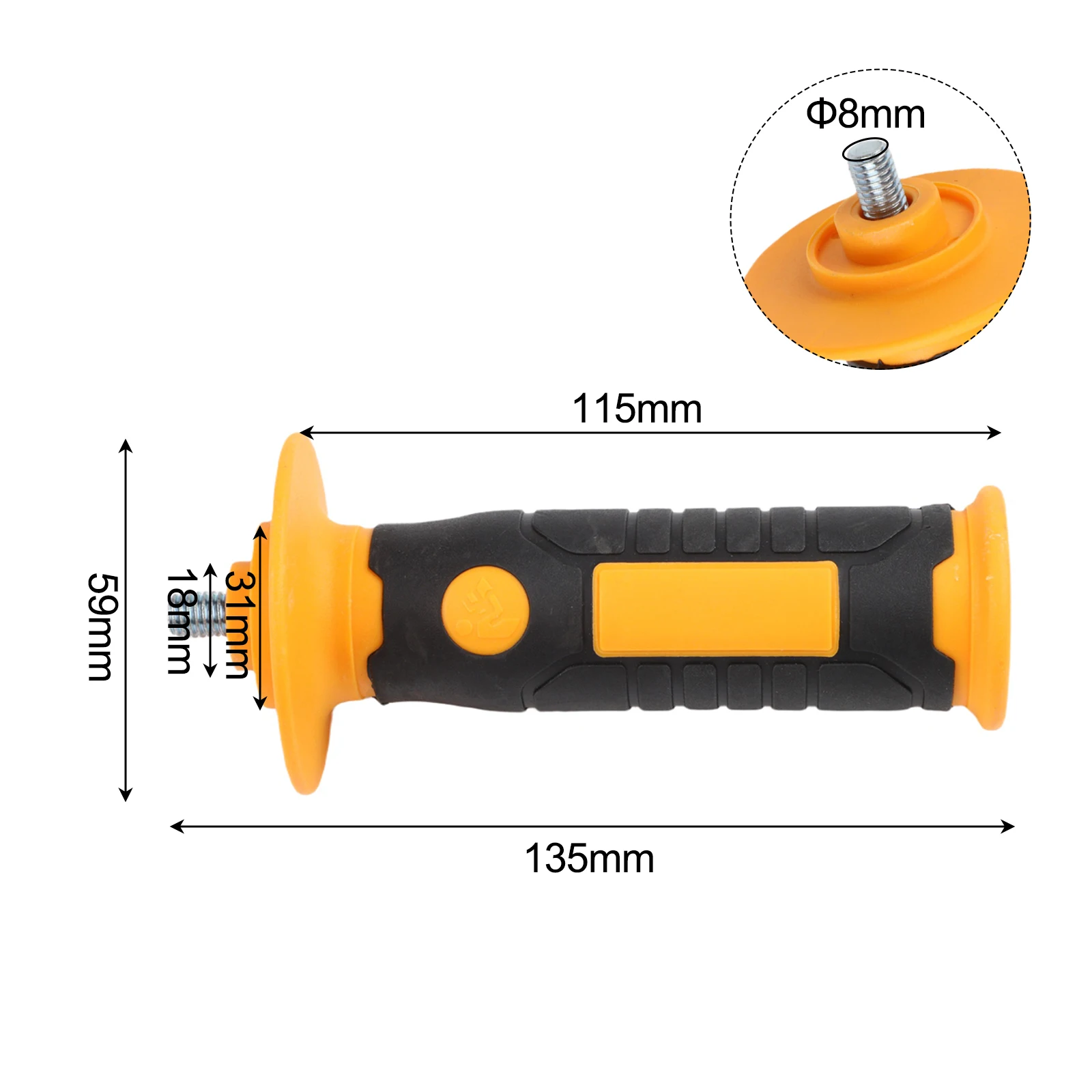 Damping Side Handle Angle Grinder Handle DIY Projects Tool Maintenance Home Use Angle Grinder Handle Plastic And Metal