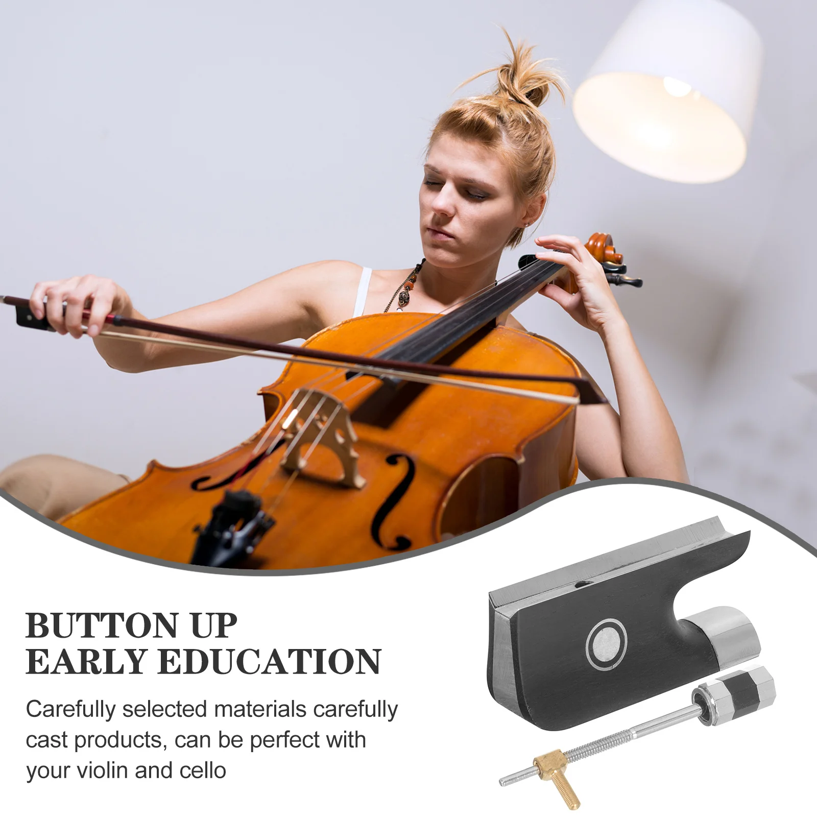 

1 set Violin Bow Frog Replacement Metal Cello Bow Frog For Student Practice Durable Wooden Instrument Part Professional Violin