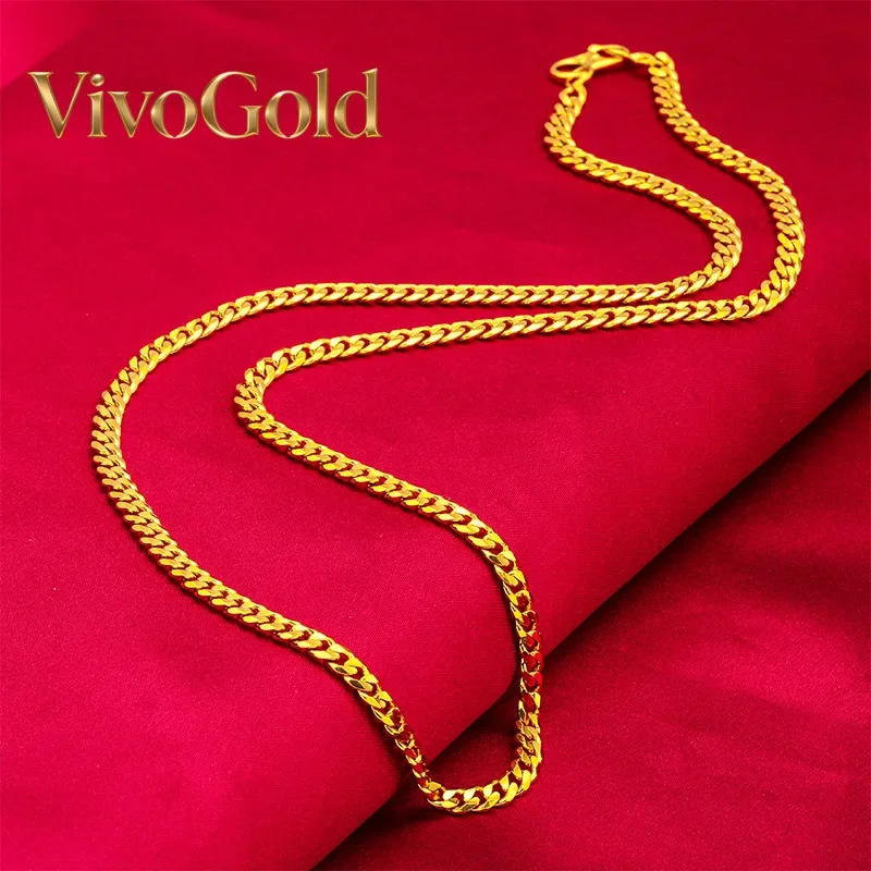 

Золотое плоское колье VivoGold24K, 50 см | Золото AU999, чистое, с зеркальной полировкой, элегантное и универсальное для повседневного ношения.