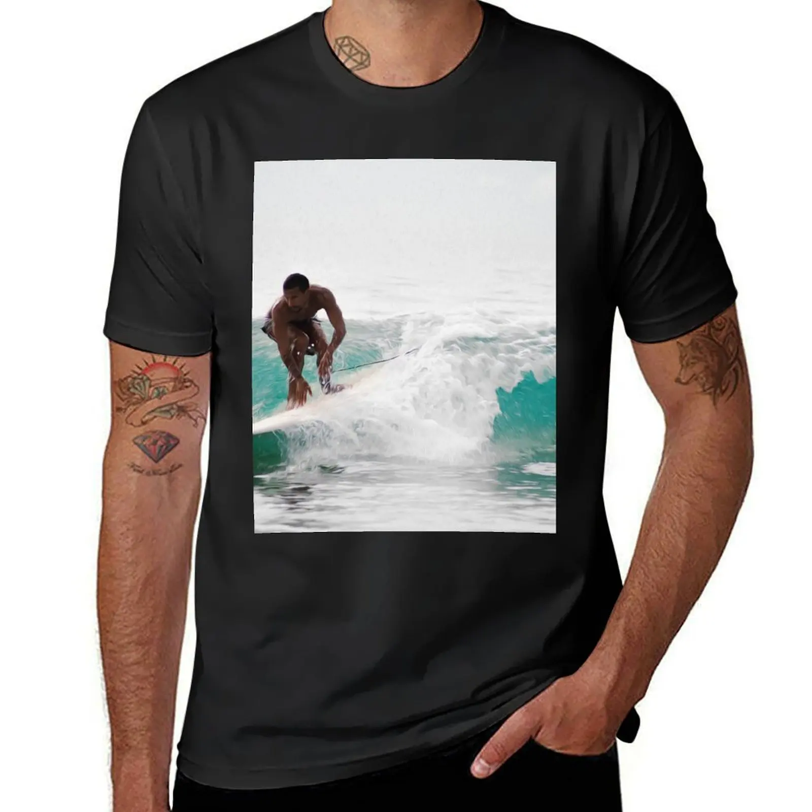 

Surfer Ocean Waves Summer Nature Outdoors T-Shirt plain cute clothes sweat customs design your own men t shirt