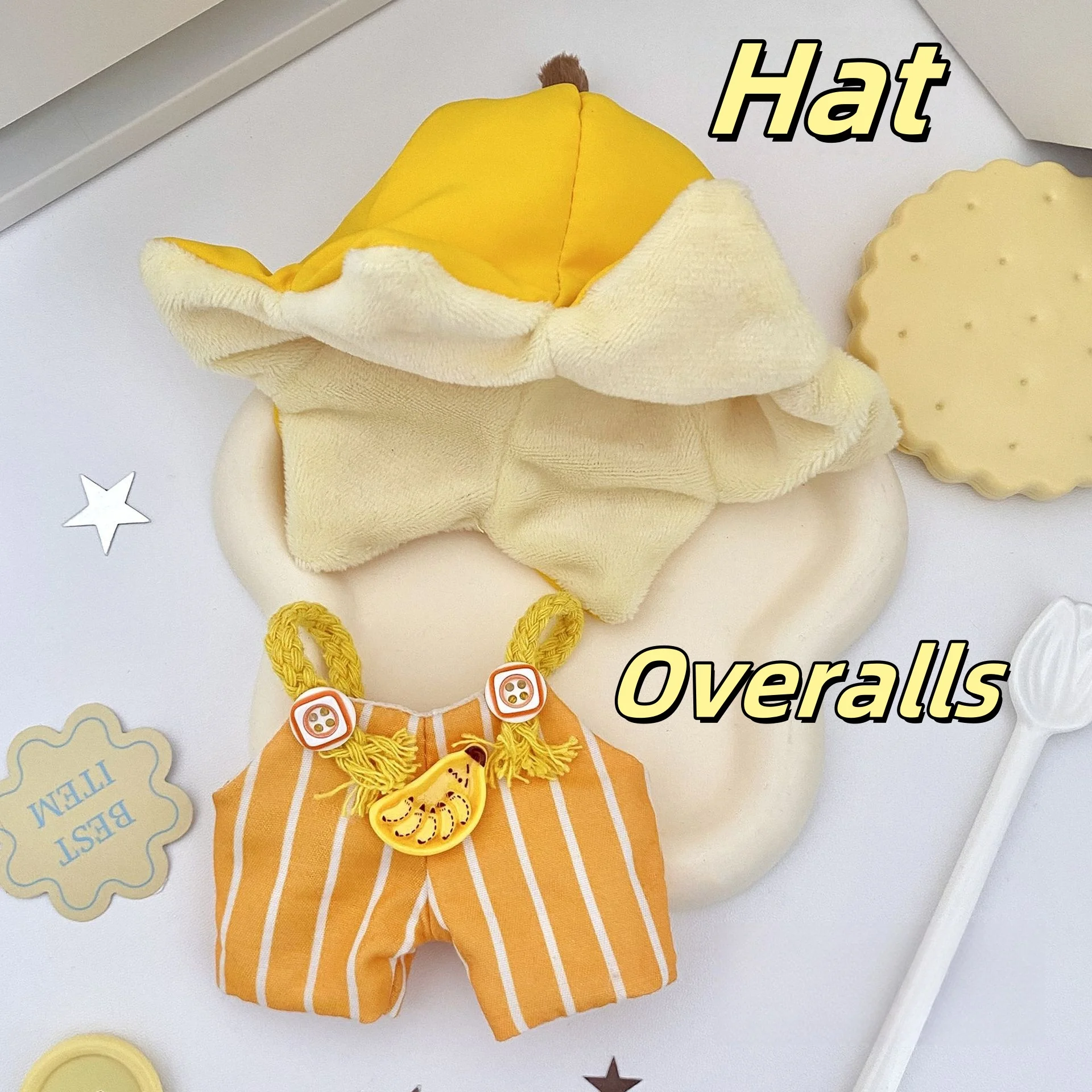 17 cm vestito da bambino bambola abbigliamento ciondolo accessori bambola scatola cieca tuta banana gialla intercambiabile