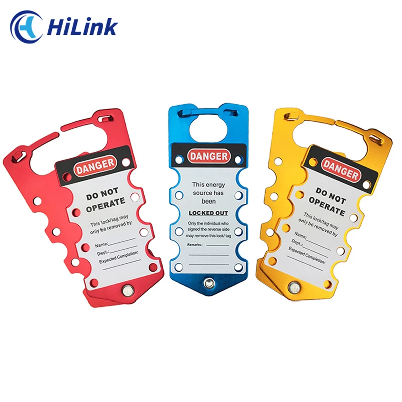 Safety Multicolor Anodized Aluminum Alloy Hand-writable Labelled Lockout Hasp With 8 Lock Holes