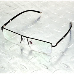 Wide Face Half-rim Rectangle Titanium Alloy Classic Comfort Nose Pads Men Optical Glasses Frame Eyeglasses Eyeframe Eyewear