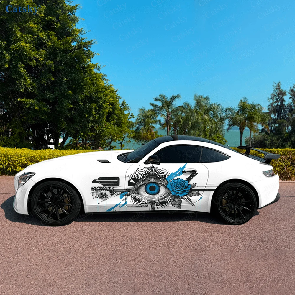 الملونة روز العين بارد سيارة الفينيل يلتف ملصق مائي ذاتية اللصق PVC مناسبة للشاحنات SUV الديكور اكسسوارات السيارات هدية
