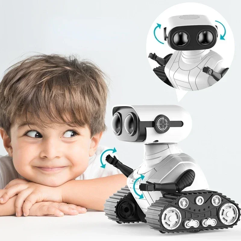 Robot de juguete recargable con Control remoto, música, ojos LED, baile, mueve, cabeza y brazos flexibles, detección inteligente para niños