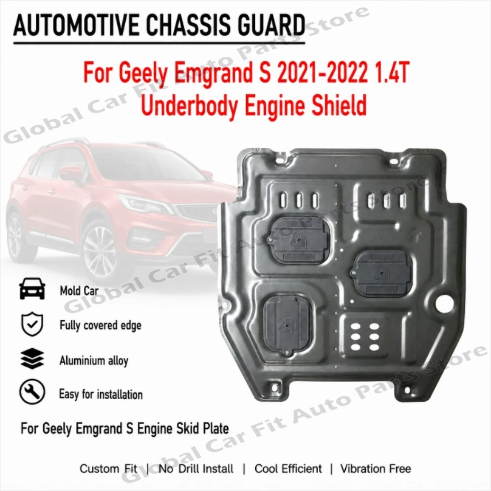 3D Custom Fit Anti-Collision Engine Skid Plate Under Engine Shield For Geely Emgrand S 2021-2022 1.4T Durable Splash Shield