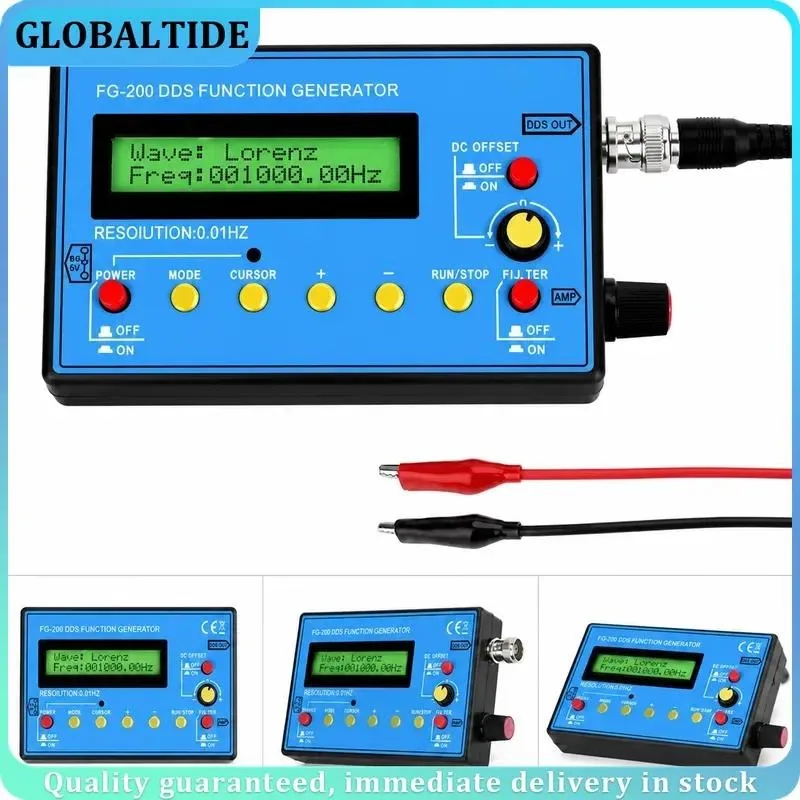 DDS Function Signal Generator Module 0.01Hz-500KHz 15 Waveforms Portable Signal Source for Circuit Testing