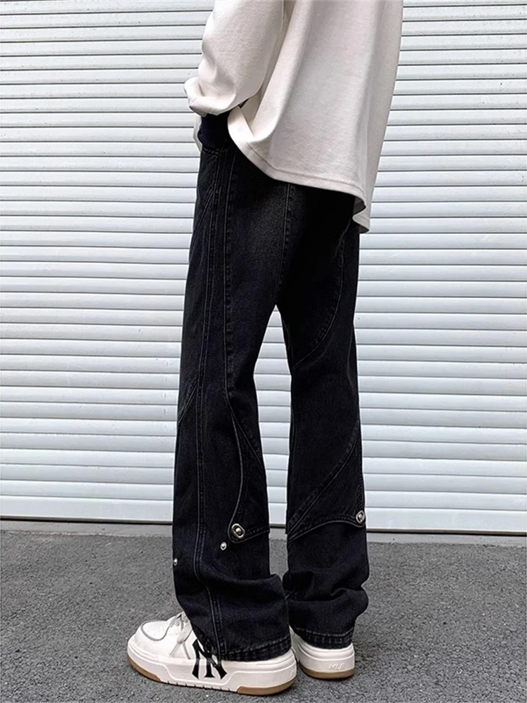 

Мужские джинсы Pure Bla American Sle, прямые, с эффектом состаривания, в стиле High Street, для работы и повседневной носки, молодежный тренд