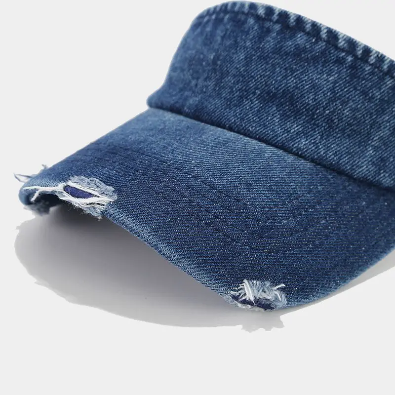 2023 Summer Denim Solid Visors Baseball Cap Adjustable Sun Protection Cap For Men and Women 05