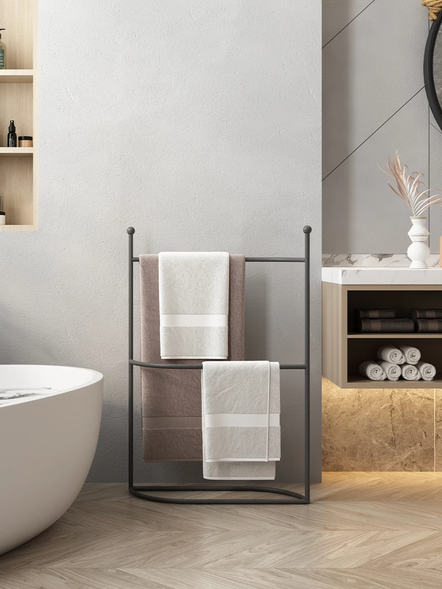 رف مناشف الحمام الفاخر غير اللكم رف المناشف الأرضية رف الحمام الصغير العمودي #5