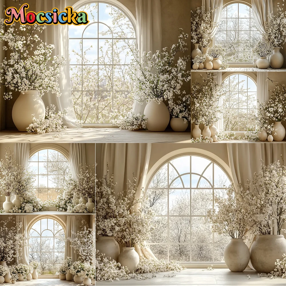 

Mocsicka фон для фотосъемки весенний цветок окна украшения новорожденных беременных женщин взрослых портретный фон для фотографии